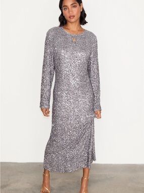 Never Fully Dressed Sequin SoHo Gunmetal Dress